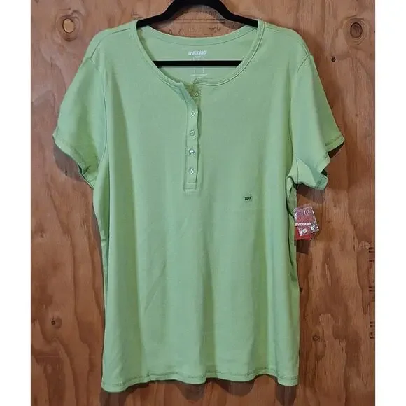 NWT Set of 3 Avenue Henley Shirts Women's 3X 22/24 Classic Basic Staple Normcore - Picture 2 of 6